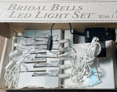WEDDING STYLE BRIDAL BELLS LED LIGHT SET 10 LIGHTS W AC ADAPTER MARRIAGE DECOR