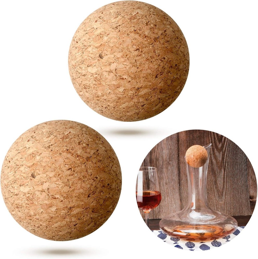 Shappy 2 Pieces Cork Ball Wooden 2.4 Inch/ 6.1 cm, as the pictures shown