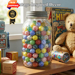 LovesTown 60PCS Glass Marbles, Assorted Colors Marble for Vase Medium, Multi