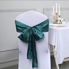10 Peacock Teal Satin CHAIR SASHES Ties Bows Wedding Ceremony Reception