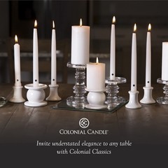 Colonial Candle Unscented Taper Candles, Mulberry, 10-inch, 12-Pack