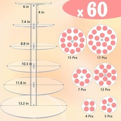 Large 6 Tier Cupcake Stand – Acrylic Pastry Display