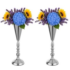 2/4/10Pcs Tabletop Vase Metal Wedding Flower Trumpet Vase Decorative Centerpiece