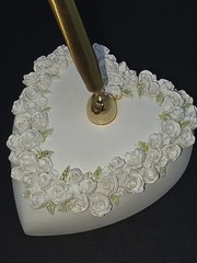 Wedding Registry Pen Stand Holder With Pen Heart Draped W Roses