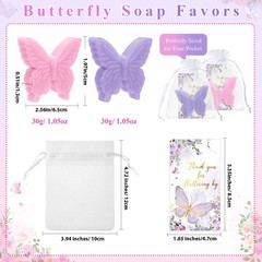 Dunzy 100 Sets Butterfly Theme Baby Shower Favors for Guests Purple, Pink