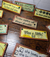 Lot of 46 Handmade Rustic Wine Wedding Favor Signs Guest Gifts Engagement Decor