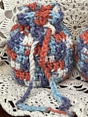 2 Crochet Drawstring Bags Wedding Party Favor Pouch Jewelry Gift Coin Dice Bags
