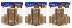 Pack of 9 Luggage Favor Boxes in Brown, World Traveler Suitcase Birthday