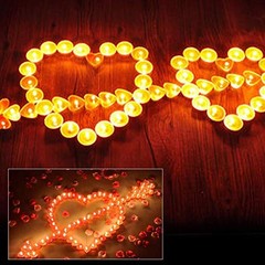 50Pack Heart Shaped Tealight Candles(25×2 Layers),Romantic Love Unscented Pink