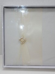 Lillian Rose Ivory Guest Book With Pen Set Gold Tone Rhinestone Detail