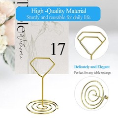 Wettin 26Pcs Table Number Holders, Elegant Place Card 2.4 Inches Tall, Gold