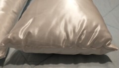 Set 2 Tie Back 20″ x 9″ Polyester Satin Kneeling Pillows White Wedding Boda Lot