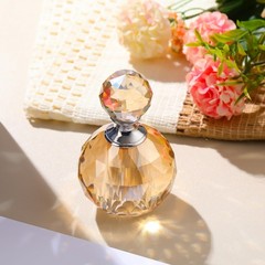JOASURA 14ML Crystal-Glass Empty Perfume Bottle,Circle 0.5 Ounces, Champagne