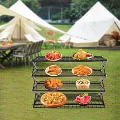 4-Tier Collapsible Cooling Rack Adjustable Design Stackable Cooling Rack Shelf