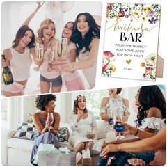 Floral Mimosa Bar Sign, 8 inches x 11 inches, multicolorZJB08