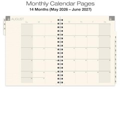 ESSENTIAL 2026-2027 Monthly & Weekly Planner with Tabs, 7″x9″: 14 7″ x 9″