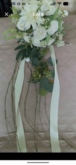 Cascade Ivory/White Bridal Bouquet Artificial Silk Foam Flowers