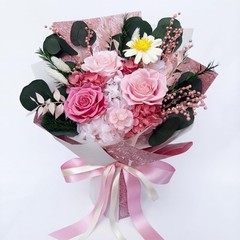 Valentines Day Gifts Pink Preserved Rose Fresh Flower Bouquet Romantic
