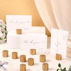Affrolling 95 Pcs Gold Place Card Holders Wooden Table Number Holders Bulk Mini