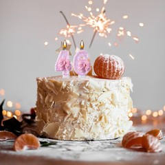 46th 64th Birthday Candles, Pink 64 46 Year Old Number Birthday Candles, Happ…