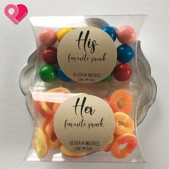 PVC Plastic Clear Transparent Pillow Rectangle Gift Favor Candy Nut Box Bulk 12
