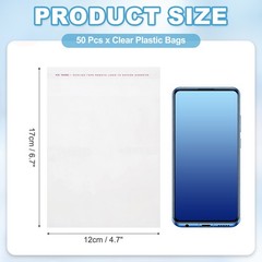 50 Pack Acid-Free Crystal Clear Sleeves 6.7×4.7 Inch Resealable Photo Sleeves