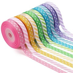 3/8 Inch 100 Yards 3/8 inch x 10 Yards/Roll 10 Rolls Polka Dot Striped