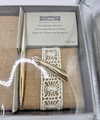 Guest Book & Pen Set by Celebrate It: Burlap Cover Rustic Weddings Anniversaries