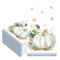 100 Pcs Fall Paper Napkins, 3-Ply Pumpkin Maple Leaves Guest Dinner Hand Towe…