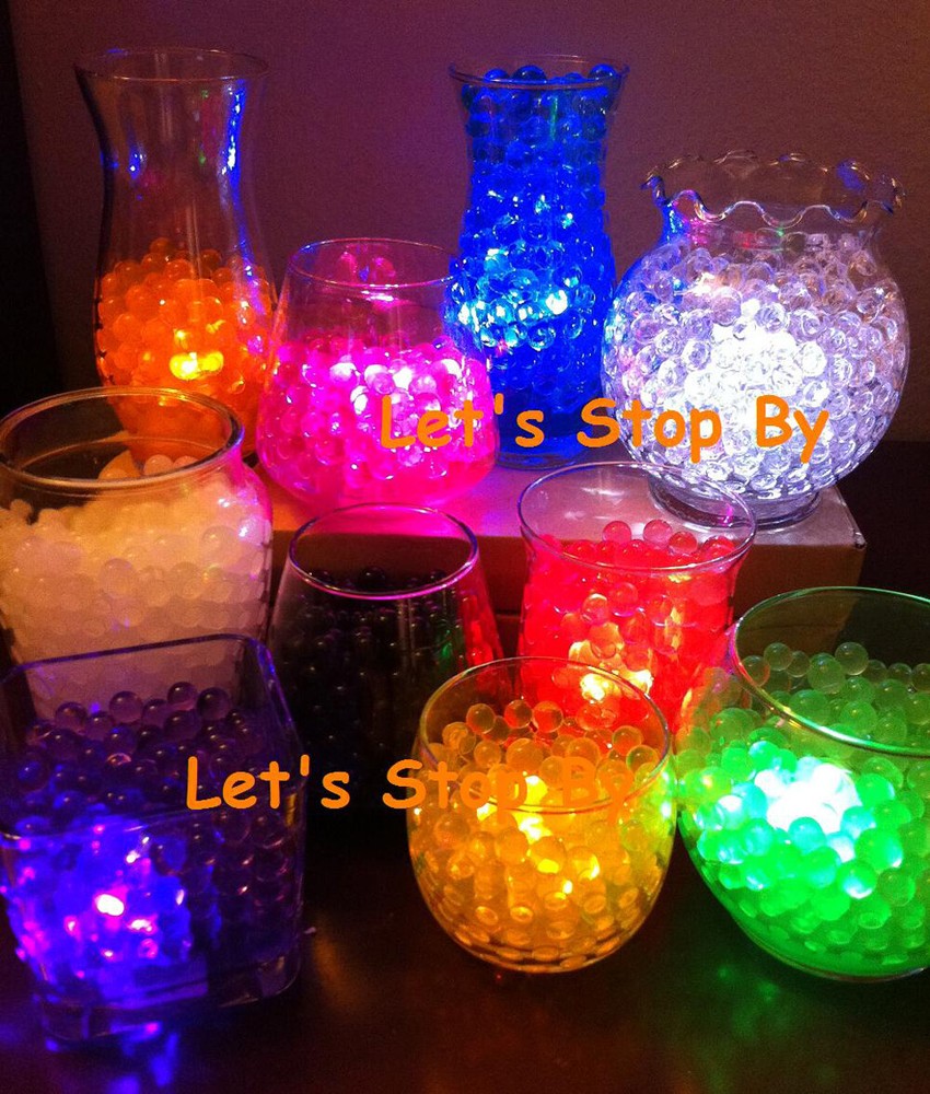 1lb Water Bead + 24 LED Submersible Light Wedding Floral Centerpiece Vase Filler
