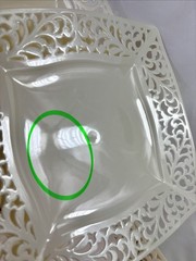 41 Silver Spoon Pierced Edge Plastic Plates Lace Romantic Wedding 10.75” *defect