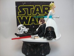 Funny Star Wars Darth Theme Cake Topper Reception Wedding Day Bride Groom Gamer