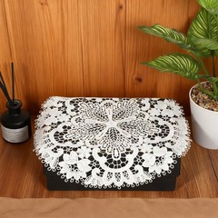 2 PCS Lace Doilies for Tables, 11 Inch 10.6 inches x inches, White
