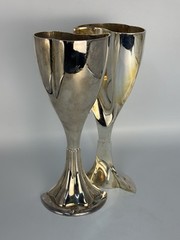 Things Remembered Silver Tone Engraved Champagne Flute Set of 2