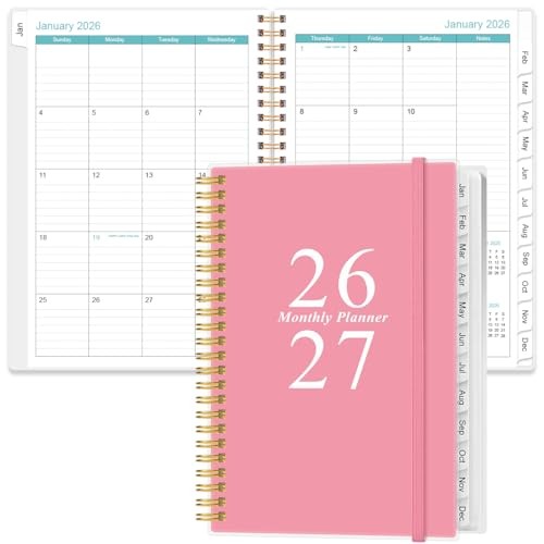 2026-2027 Monthly Planner – January 2026 – June 2027, Two 6.4″ x 8.5″ Pink