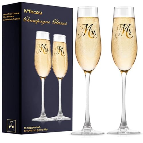 Mr. & Mrs. Champagne Flute Set, Wedding Decor – His and Hers, Wedding