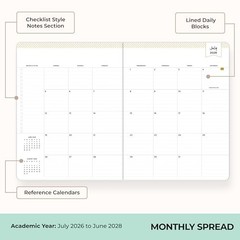 Day Designer 2026-2028 Monthly 8.5″ x 11″ Orange Blossom Mint- 2026/2028