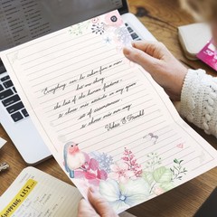 72Pcs Flower Stationary Paper Lined 8.5×11