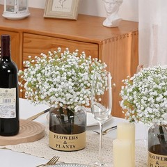 Babys Breath Artificial Flowers Long Stem Baby Breath Flowers 5 Pcs White