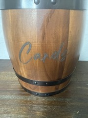 Wedding Oak Whiskey Barrel Card Box with Slot Gift Card Box Holder Wine Barrel