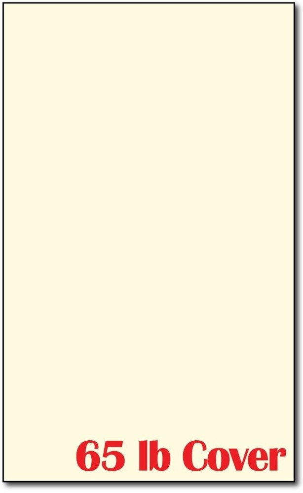 50 Sheets Legal Size (8 1/2 X 14 Inches) – 65lb Cover – Cream 50 Pack,