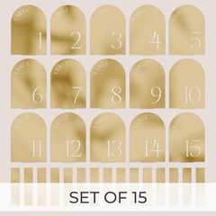 Beautiful Gold Wedding Table Numbers with Stands – Elegant Double Sided 5X7 Inch