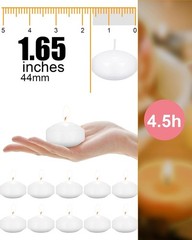 100 Qunclay 1.65″ Floating Unscented Dripless Candles for Wedding Decor