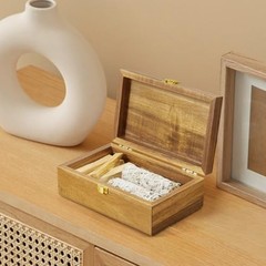 Wood Decorative Box with Lid Jewelry Box, Memories Box, Keepsake Small Acacia