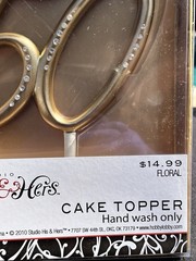 Studio His & Hers 50 th anniversary gold with rhinestones cake topper numbers