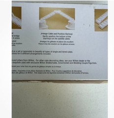 Wilton Vintage 1983 White Filigree Cake Bridge and Staircase Set Brand New