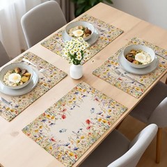 Spring Place Mats Set of 4 12×18 inch for Dinning Table – Blooming Floral