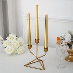 3 GOLD 11″ tall LED Flameless Taper Candles Lights Home Wedding Centerpieces