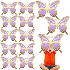 12 Large 3D Butterflies, Party Hanging Decor, Wedding Table Centerpiece, Purple