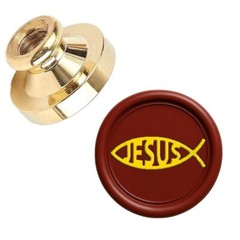 Christian Wax Seal Stamp Head 25mm Brass – Cross, Jesus Fish, God Bless